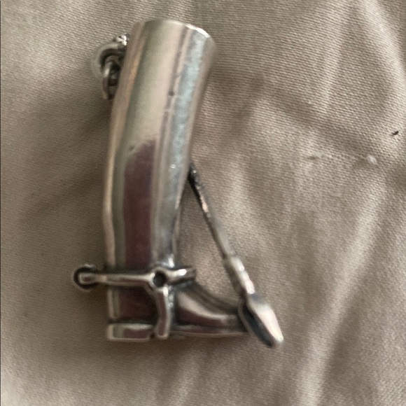 Sterling Silver Riding Boot Pendant 925 - Picture 3 of 3